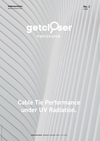 Whitepaper-Cover „Die Wirkung von UV-Strahlung auf Kabelbinder”