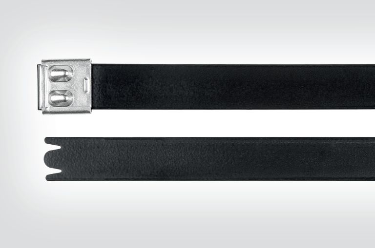 Der MBT-FC ist ein beschichteter Edelstahl-Kabelbinder mit glatten Kanten.