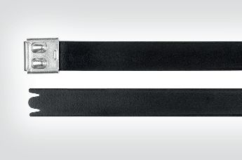 Der MBT-FC ist ein beschichteter Edelstahl-Kabelbinder mit glatten Kanten.