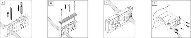 Montage des Kabeldurchführungssystems VarioPlate Schritte 5 bis 8