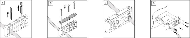 Montage des Kabeldurchführungssystems VarioPlate Schritte 5 bis 8