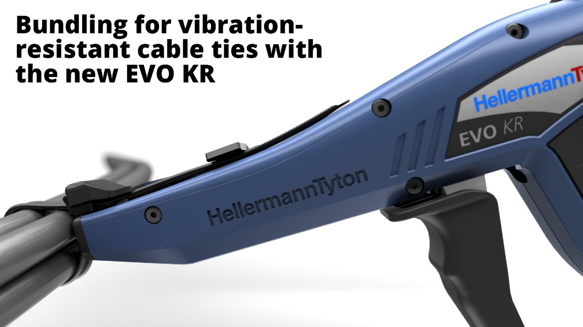 Vibrationsfeste Bündelung unserer KR-Kabelbinder mit dem neuen EVO KR